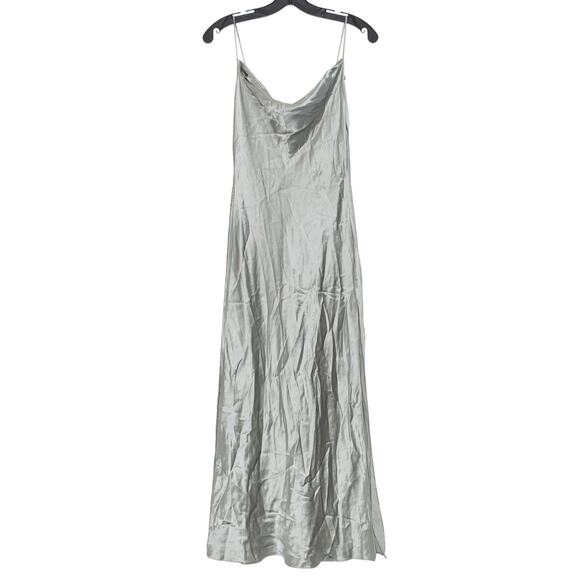 Victoria's Secret Dresses & Skirts - Victorias Secret Slip Dress Silk Cowl Y2K Minimalist Glam Gown Maxi Silver XS